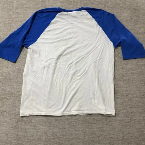 Detroit Shirt With Face Of A Lion, Blue And White 3/4 Sleeve 2XL - Picture 6 of 6